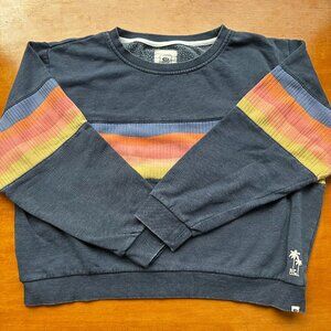 Ripcurl Cropped Striped Crewneck Sweatshirt - Size S but fits like a big M